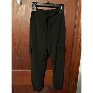 Prettylittlething high waisted black trousers
